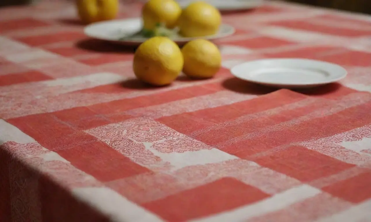 Manteles y servilletas de colores vibrantes y patrones tradicionales que reflejan el encanto español